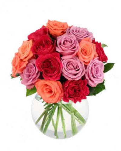<p>Reminiscent of a lovely sunset, this display of pastel roses will make anyone smile. Enjoy a dozen roses artfully displayed in a variety of colors.</p>